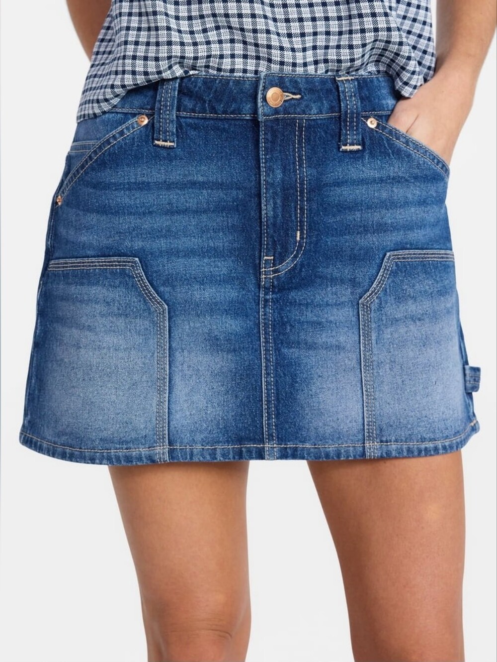 NWT No Boundaries Denim Carpenter Micro Mini Skirt Women's small